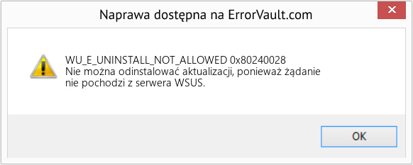 Fix 0x80240028 (Error WU_E_UNINSTALL_NOT_ALLOWED)