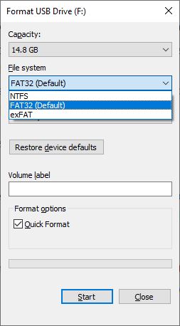Choose the desired file system format (e.g., NTFS, FAT32).
Click on OK to start the formatting process.