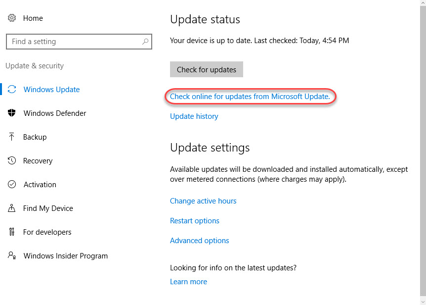 Click on "Check for updates" to search for available updates.
If any updates are found, click on "Install" to download and install them.