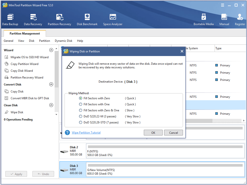 Download and install a reliable third-party formatting tool such as MiniTool Partition Wizard.
Launch the software and select the drive that needs to be formatted.