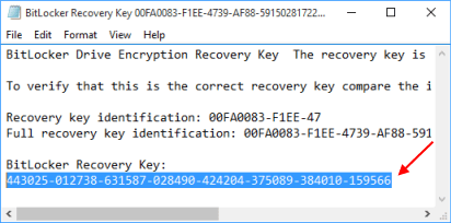 Locate the recovery key file
Copy the recovery key file to a removable storage device