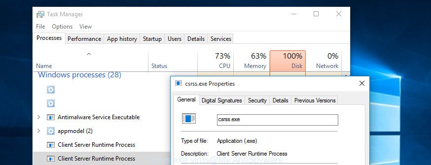 Look for any suspicious processes related to CSRSS.exe
Select the suspicious process and click on End Task