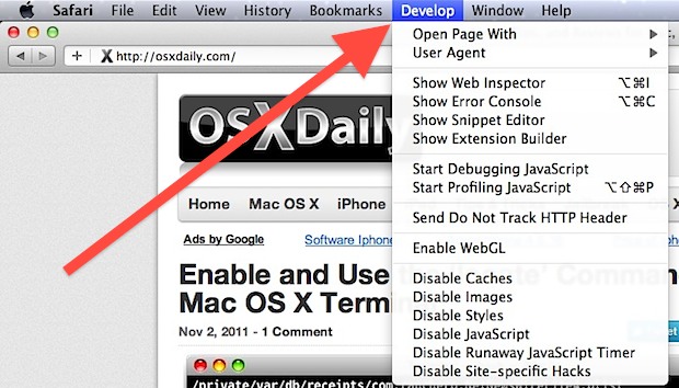 Open Safari browser.
Click on "Safari" in the top menu bar.
