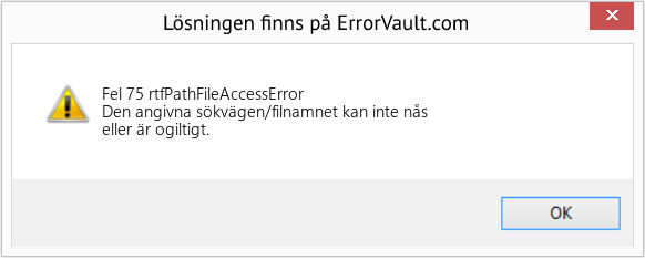 Fix rtfPathFileAccessError (Error Fel 75)