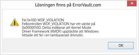 Fix WDF_VIOLATION (Error Fel 0x10D)