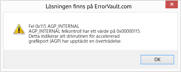 Fix AGP_INTERNAL (Error Fel 0x115)