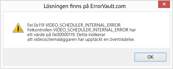 Fix VIDEO_SCHEDULER_INTERNAL_ERROR (Error Fel 0x119)