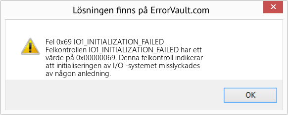 Fix IO1_INITIALIZATION_FAILED (Error Fel 0x69)