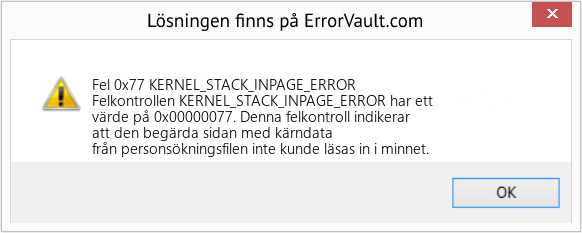 Fix KERNEL_STACK_INPAGE_ERROR (Error Fel 0x77)
