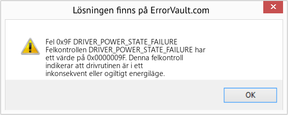 Fix DRIVER_POWER_STATE_FAILURE (Error Fel 0x9F)