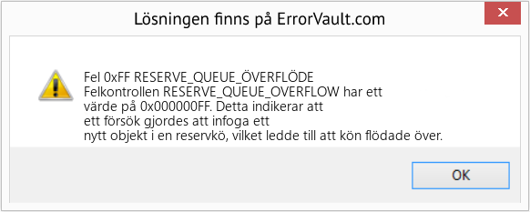 Fix RESERVE_QUEUE_ÖVERFLÖDE (Error Fel 0xFF)