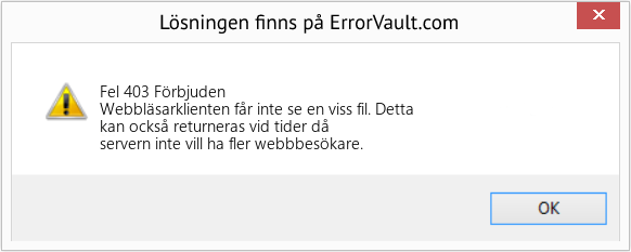 Fix Förbjuden (Error Fel 403)
