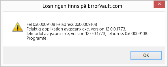 Fix Feladress 0x00009108 (Error Fel 0x00009108)