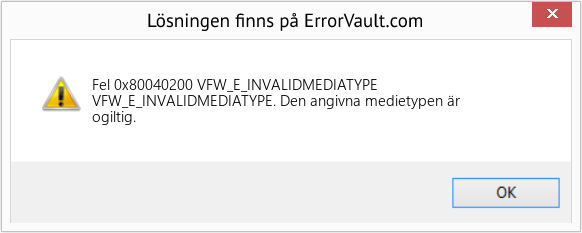 Fix VFW_E_INVALIDMEDIATYPE (Error Fel 0x80040200)