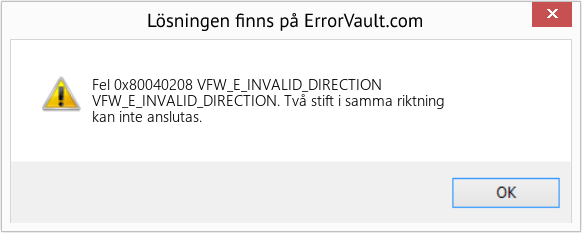 Fix VFW_E_INVALID_DIRECTION (Error Fel 0x80040208)