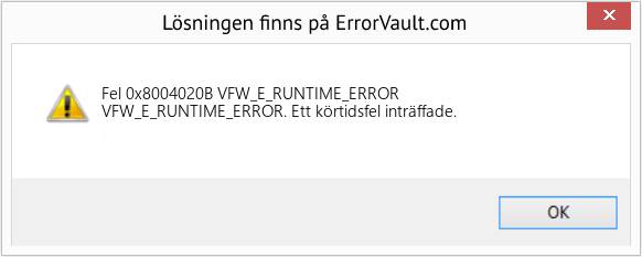 Fix VFW_E_RUNTIME_ERROR (Error Fel 0x8004020B)