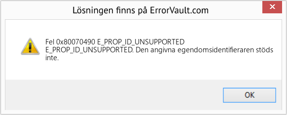 Fix E_PROP_ID_UNSUPPORTED (Error Fel 0x80070490)