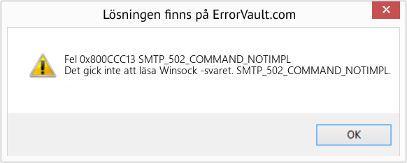 Fix SMTP_502_COMMAND_NOTIMPL (Error Fel 0x800CCC13)