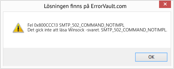 Download Error <?php echo $number; ?> (SMTP_502_COMMAND_NOTIMPL) Repair Tool Fix SMTP_502_COMMAND_NOTIMPL (Error Fel 0x800CCC13)