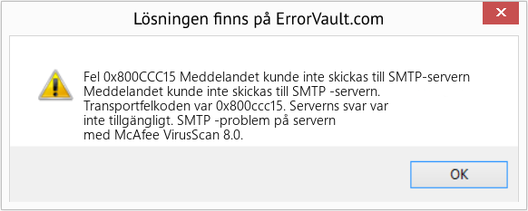 Fix Meddelandet kunde inte skickas till SMTP-servern (Error Fel 0x800CCC15)