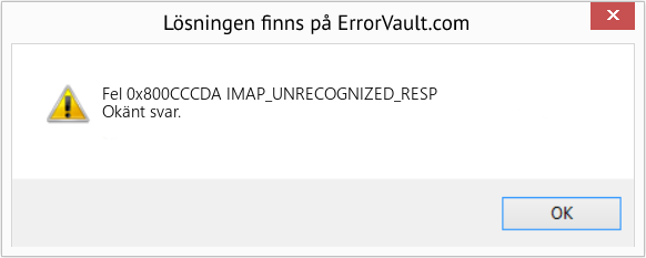Fix IMAP_UNRECOGNIZED_RESP (Error Fel 0x800CCCDA)