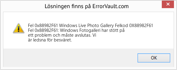 Fix Windows Live Photo Gallery Felkod 0X88982F61 (Error Fel 0x88982F61)