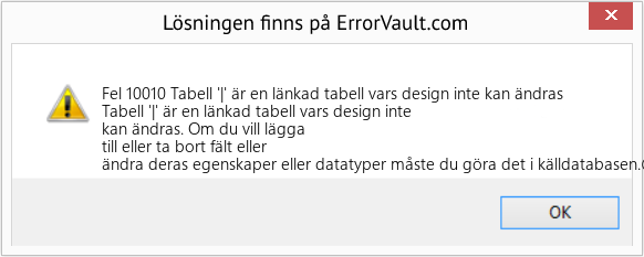 Download Error <?php echo $number; ?> (Tabell '|' är en länkad tabell vars design inte kan ändras) Repair Tool Fix Tabell '|' är en länkad tabell vars design inte kan ändras (Error Fel 10010)