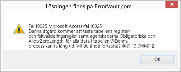 Fix Microsoft Access-fel 10025 (Error Fel 10025)