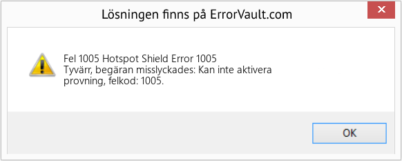 Fix Hotspot Shield Error 1005 (Error Fel 1005)