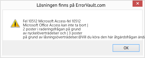 Fix Microsoft Access-fel 10512 (Error Fel 10512)