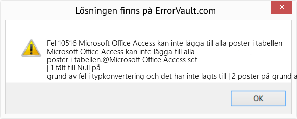 Download Error <?php echo $number; ?> (Microsoft Office Access kan inte lägga till alla poster i tabellen) Repair Tool Fix Microsoft Office Access kan inte lägga till alla poster i tabellen (Error Fel 10516)