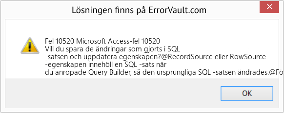 Fix Microsoft Access-fel 10520 (Error Fel 10520)
