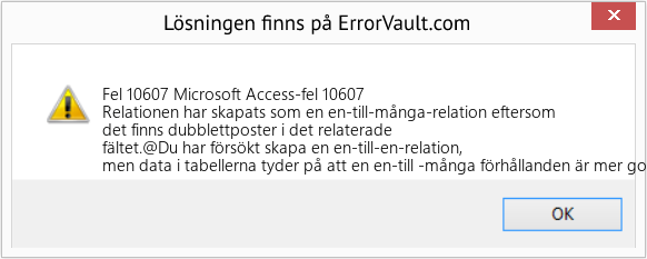Fix Microsoft Access-fel 10607 (Error Fel 10607)