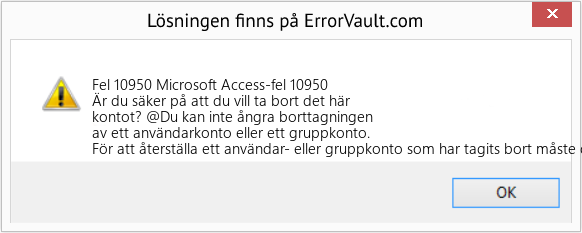 Fix Microsoft Access-fel 10950 (Error Fel 10950)