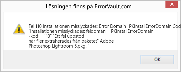 Fix Installationen misslyckades: Error Domain=PKInstallErrorDomain Code=110 Ett fel inträffade vid extrahering av filer från package.pkg (Error Fel 110)