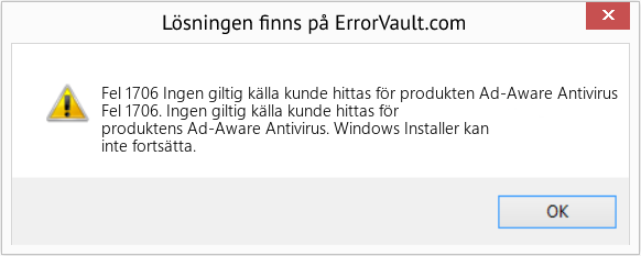 Download Error <?php echo $number; ?> (Ingen giltig källa kunde hittas för produkten Ad-Aware Antivirus) Repair Tool Fix Ingen giltig källa kunde hittas för produkten Ad-Aware Antivirus (Error Fel 1706)