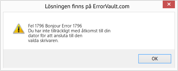 Fix Bonjour Error 1796 (Error Fel 1796)