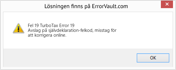 Fix TurboTax Error 19 (Error Fel 19)