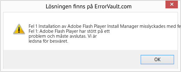Download Error <?php echo $number; ?> (Installation av Adobe Flash Player Install Manager misslyckades med felkod 1) Repair Tool Fix Installation av Adobe Flash Player Install Manager misslyckades med felkod 1 (Error Fel 1)