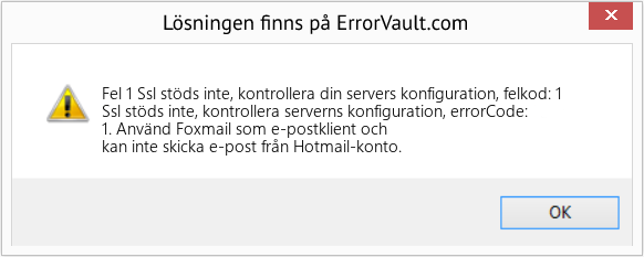 Fix Ssl stöds inte, kontrollera din servers konfiguration, felkod: 1 (Error Fel 1)