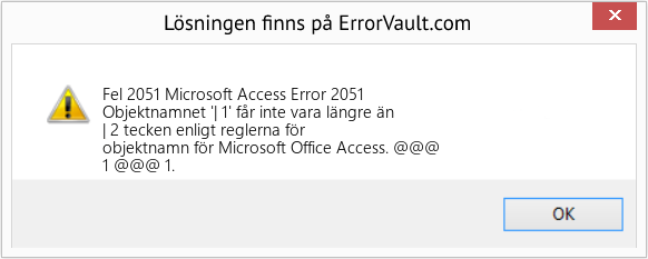 Fix Microsoft Access Error 2051 (Error Fel 2051)