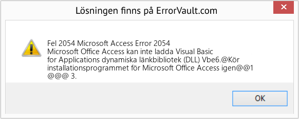 Fix Microsoft Access Error 2054 (Error Fel 2054)