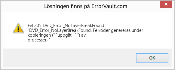 Fix DVD_Error_NoLayerBreakFound (Error Fel 205)
