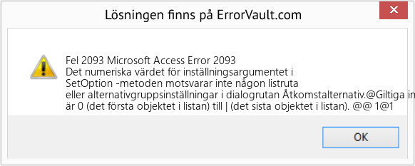 Fix Microsoft Access Error 2093 (Error Fel 2093)