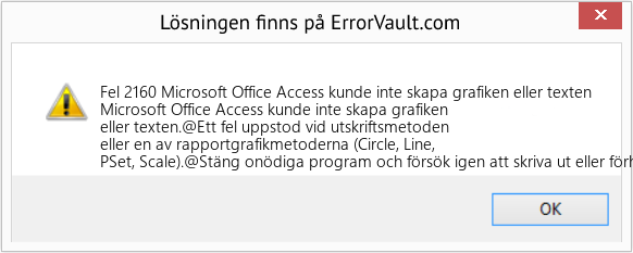 Fix Microsoft Office Access kunde inte skapa grafiken eller texten (Error Fel 2160)