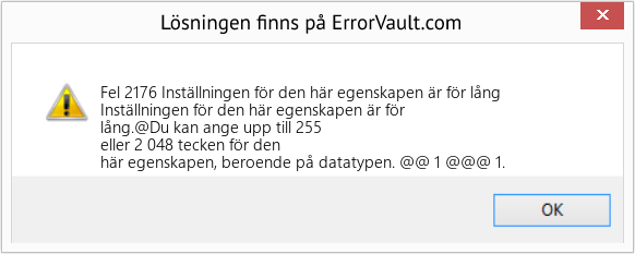 Download Error <?php echo $number; ?> (Inställningen för den här egenskapen är för lång) Repair Tool Fix Inställningen för den här egenskapen är för lång (Error Fel 2176)