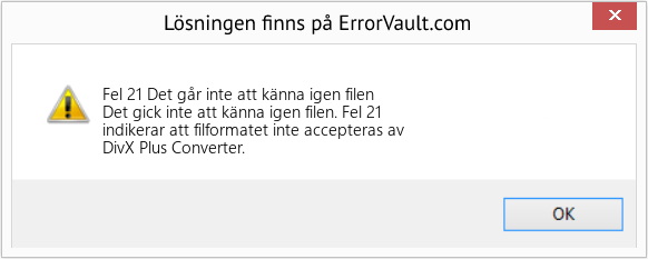 Download Error <?php echo $number; ?> (Det går inte att känna igen filen) Repair Tool Fix Det går inte att känna igen filen (Error Fel 21)