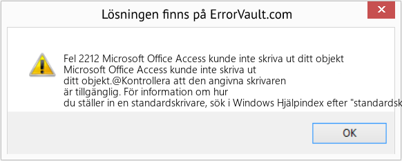 Fix Microsoft Office Access kunde inte skriva ut ditt objekt (Error Fel 2212)