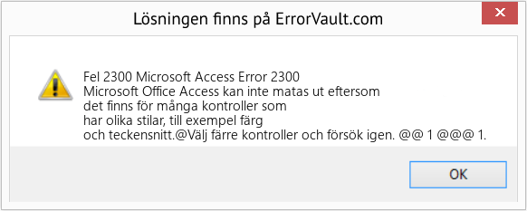 Fix Microsoft Access Error 2300 (Error Fel 2300)