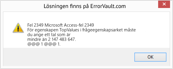 Fix Microsoft Access-fel 2349 (Error Fel 2349)